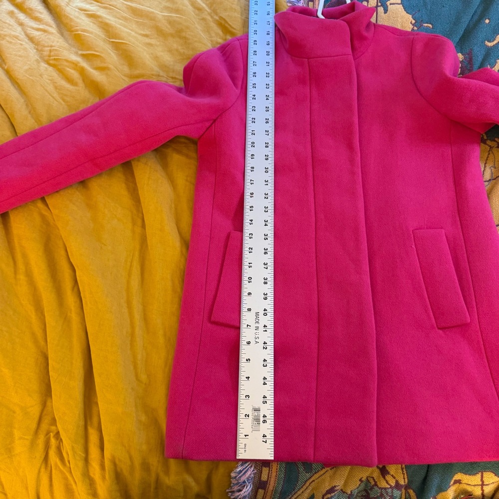 J.Crew Pink Wool Blend Lodge Coat Asymmetric Zip F5325 Womens Size 4 FA17 - Picture 6 of 7